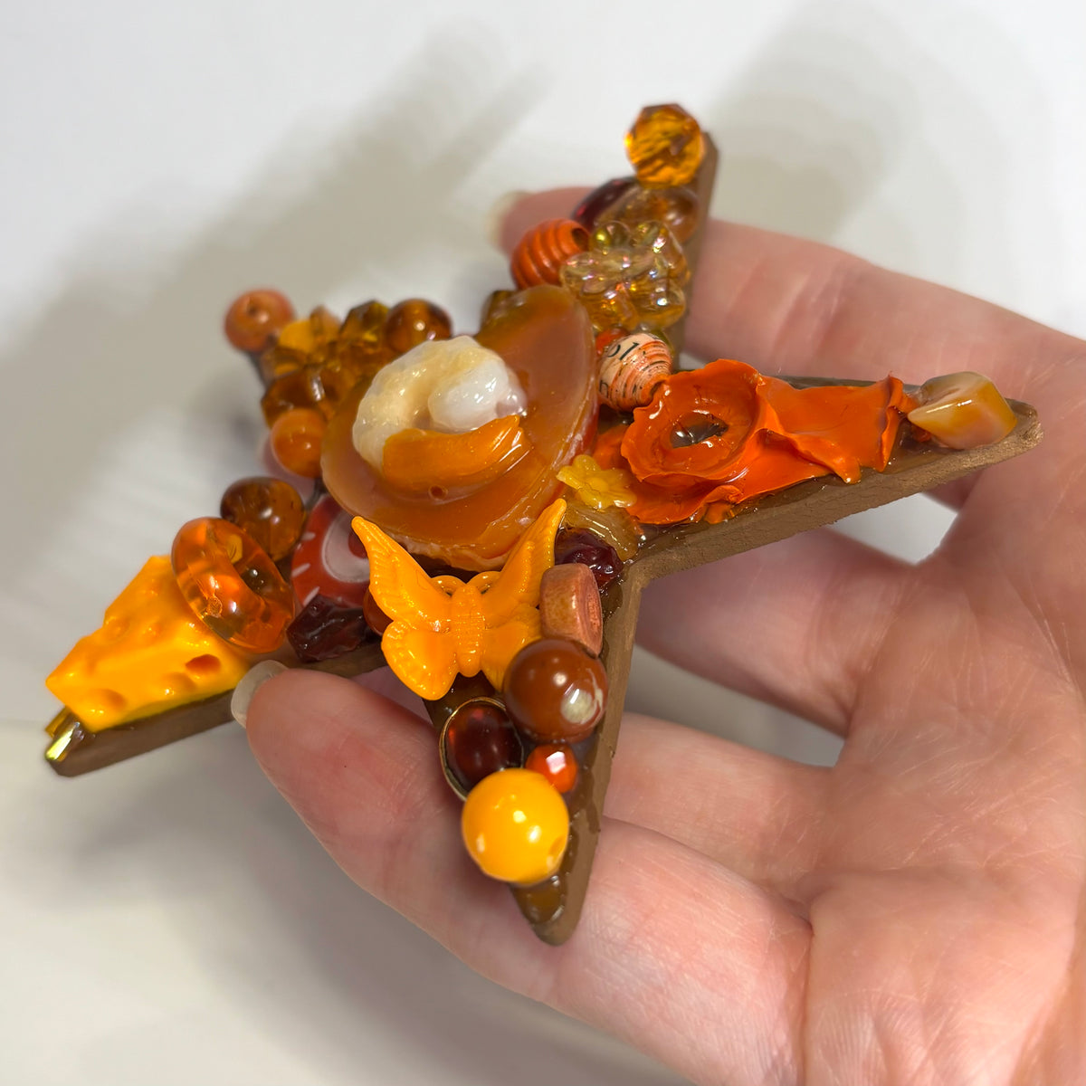 Orange 3D Assemblage Magnet