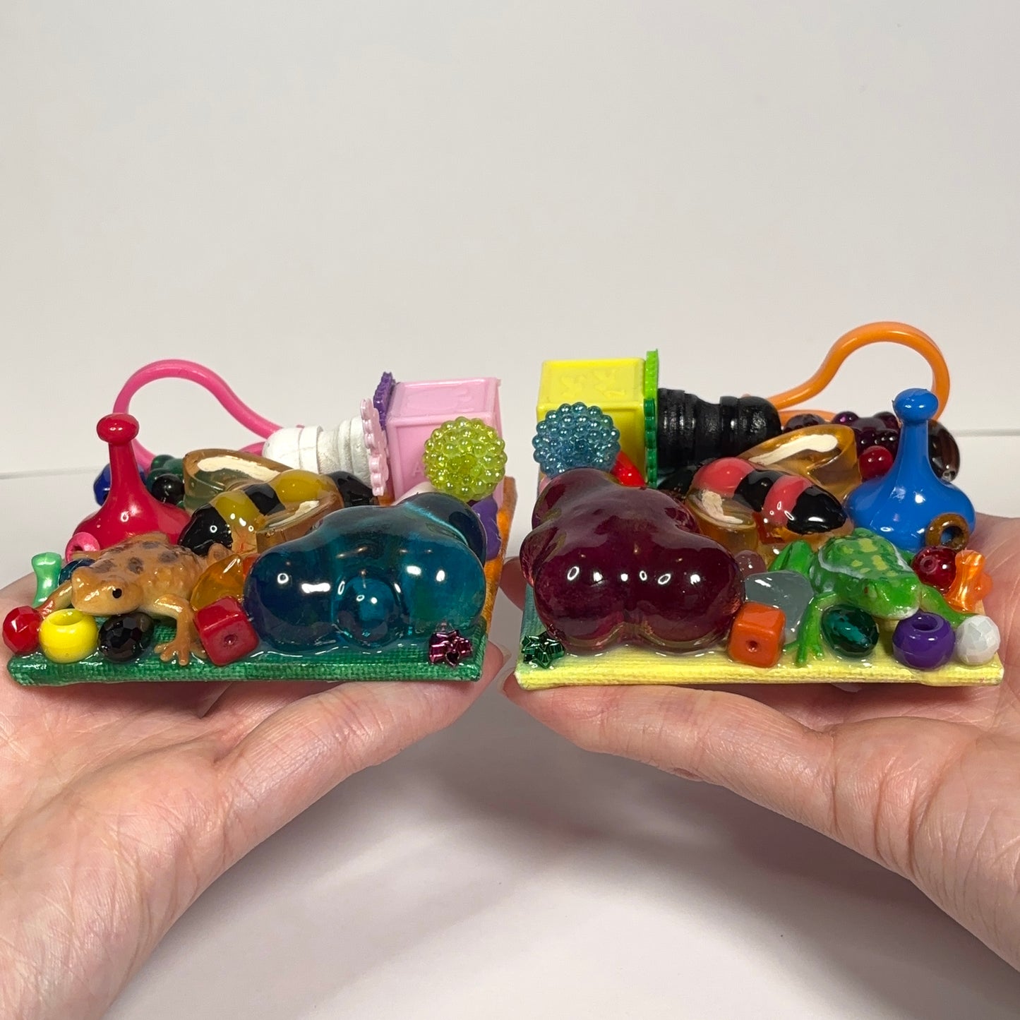 SET OF 2- Matching I Spy 3D Assemblage Magnets