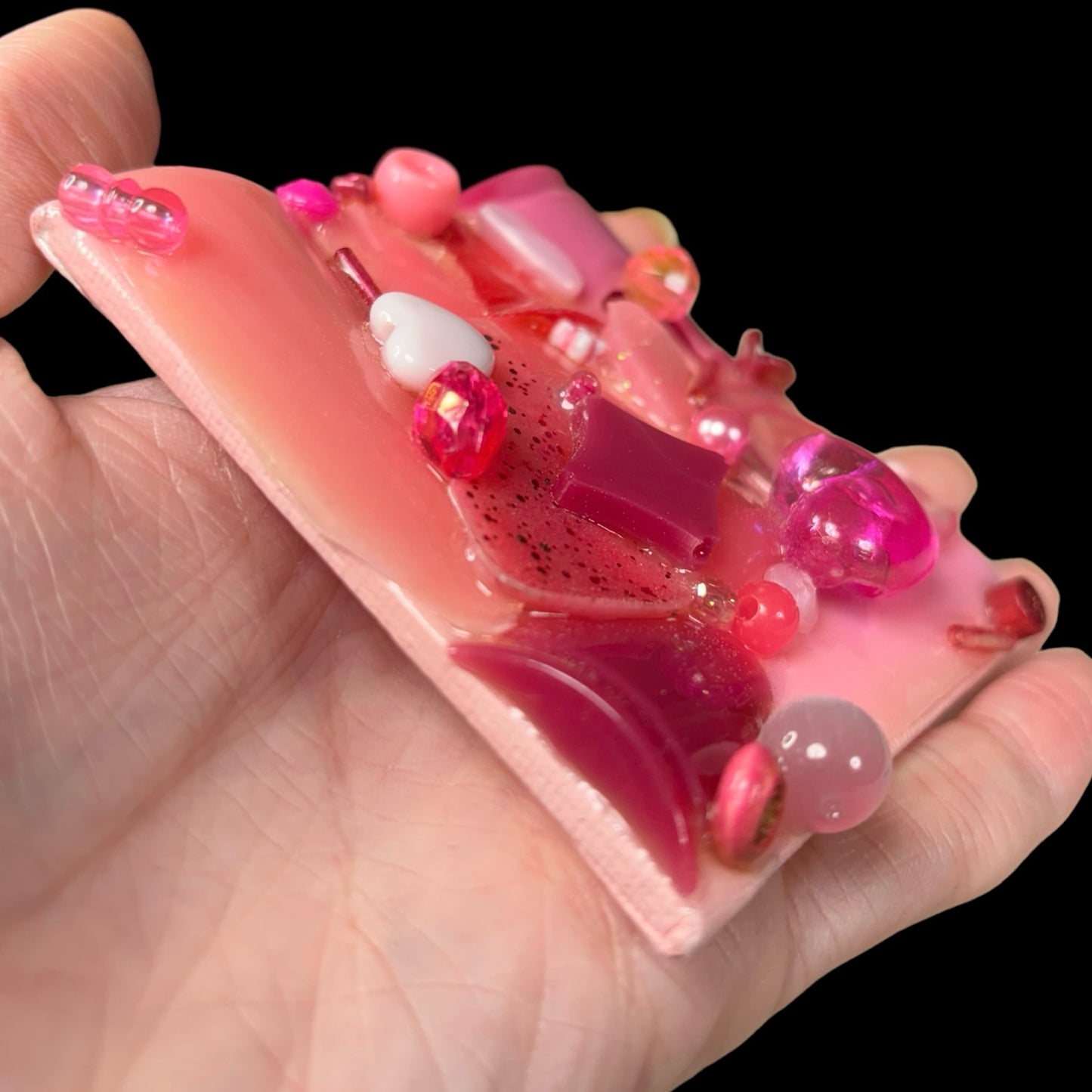 Pink Resin 3D Assemblage Magnet