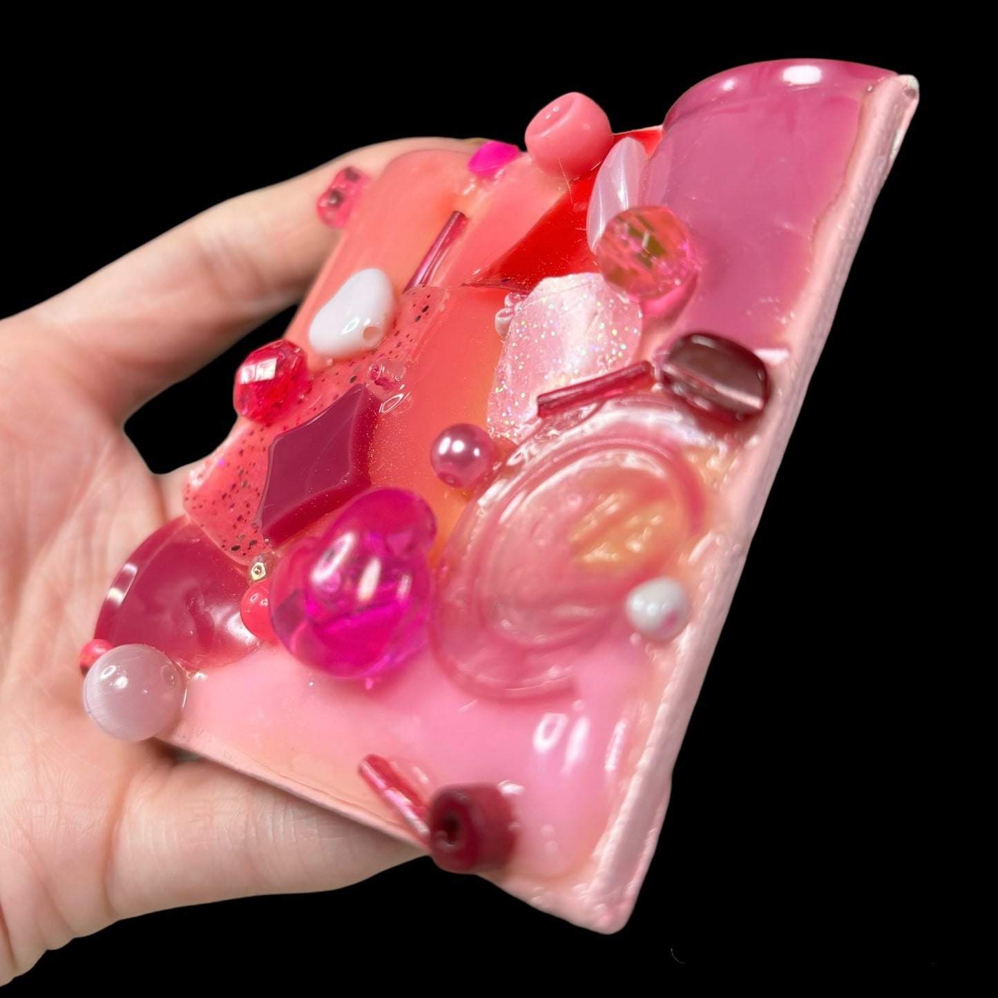 Pink Resin 3D Assemblage Magnet