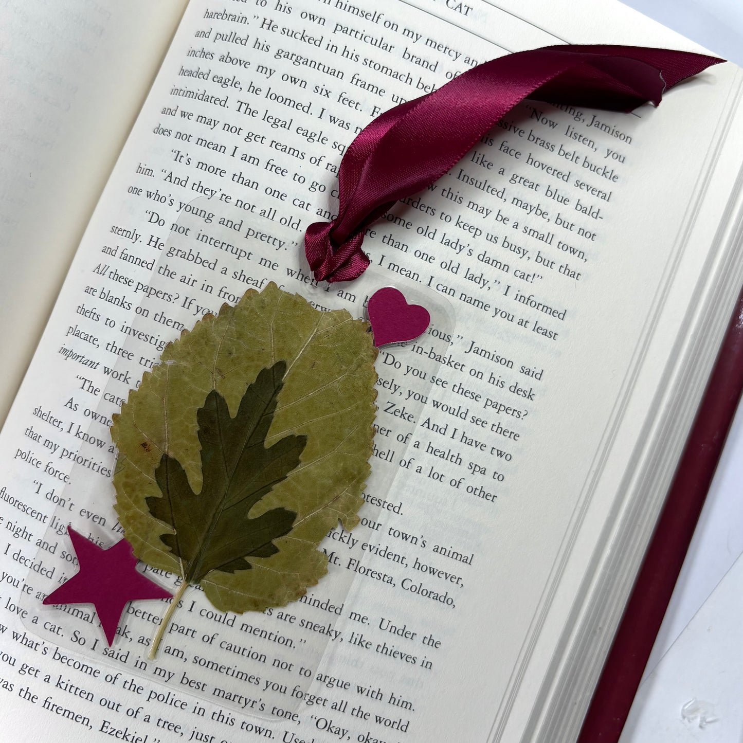 Maroon Leaf Bookmark