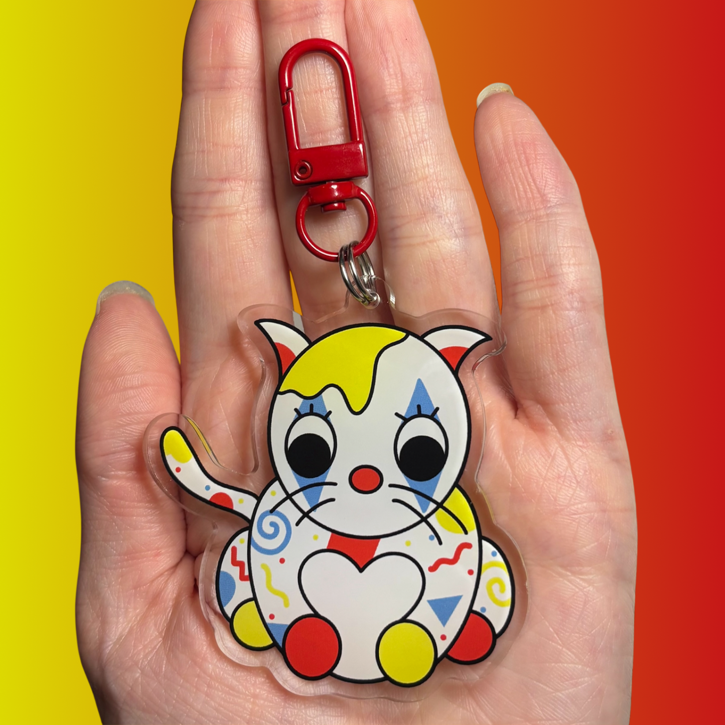 Clown Cat Keychain