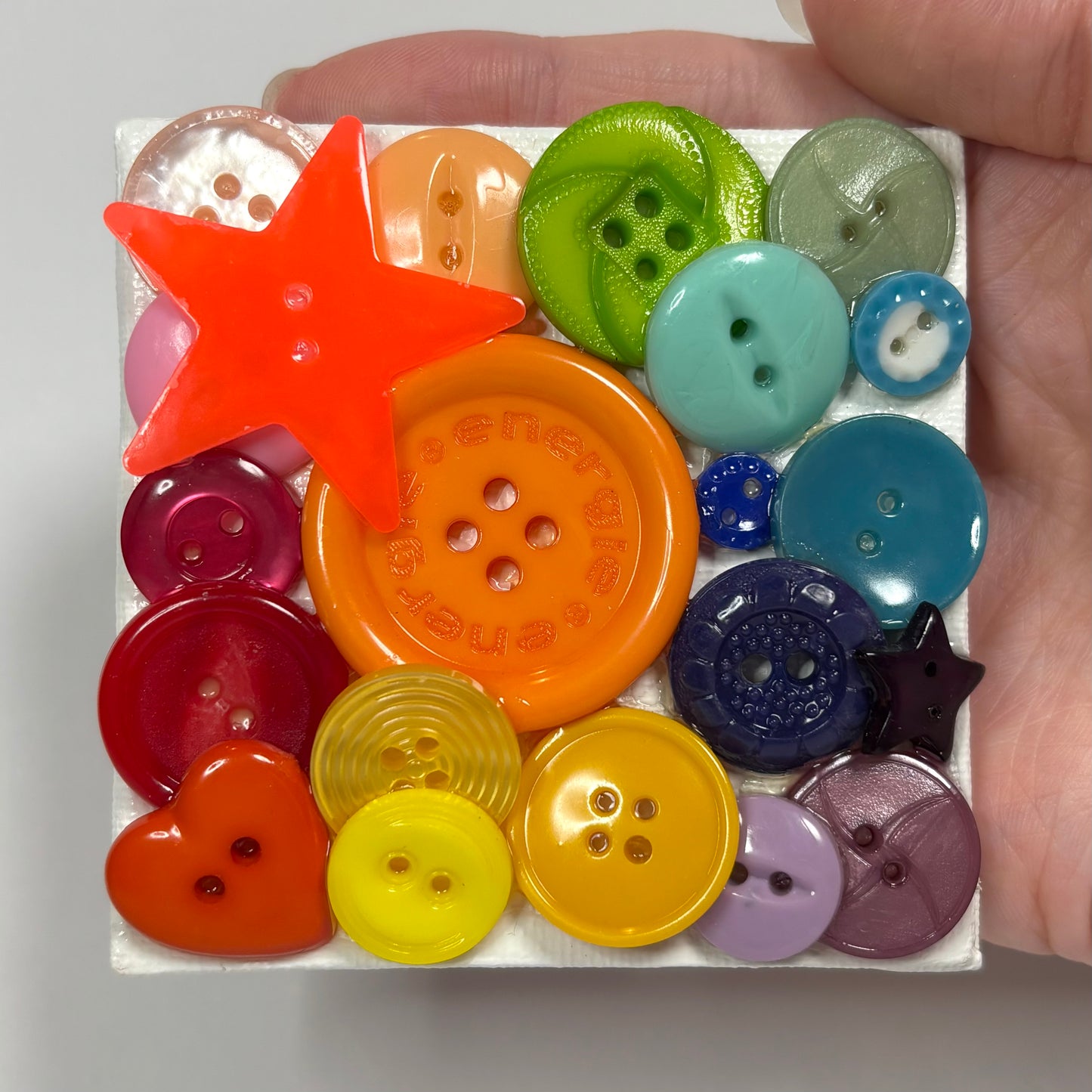 Buttoned Up 3D Assemblage Magnet