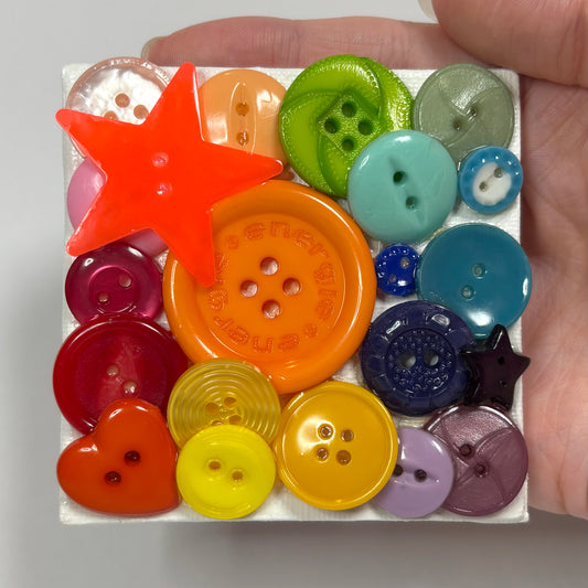 Buttoned Up 3D Assemblage Magnet