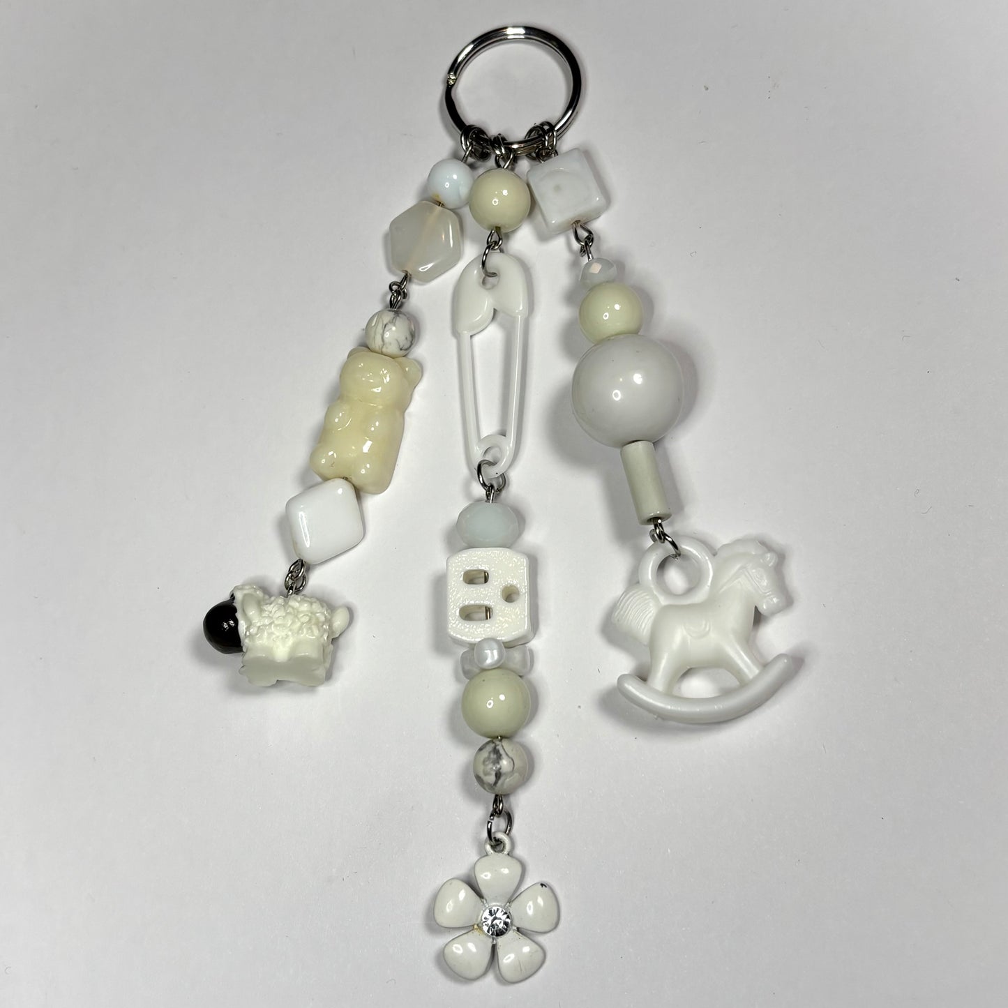 White Monochrome Bag Charm