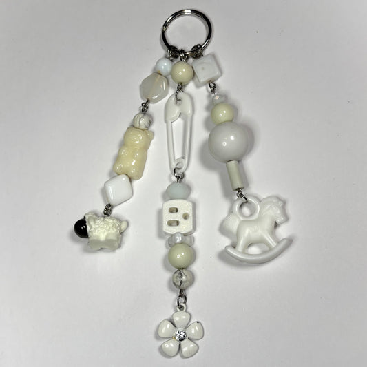 White Monochrome Bag Charm