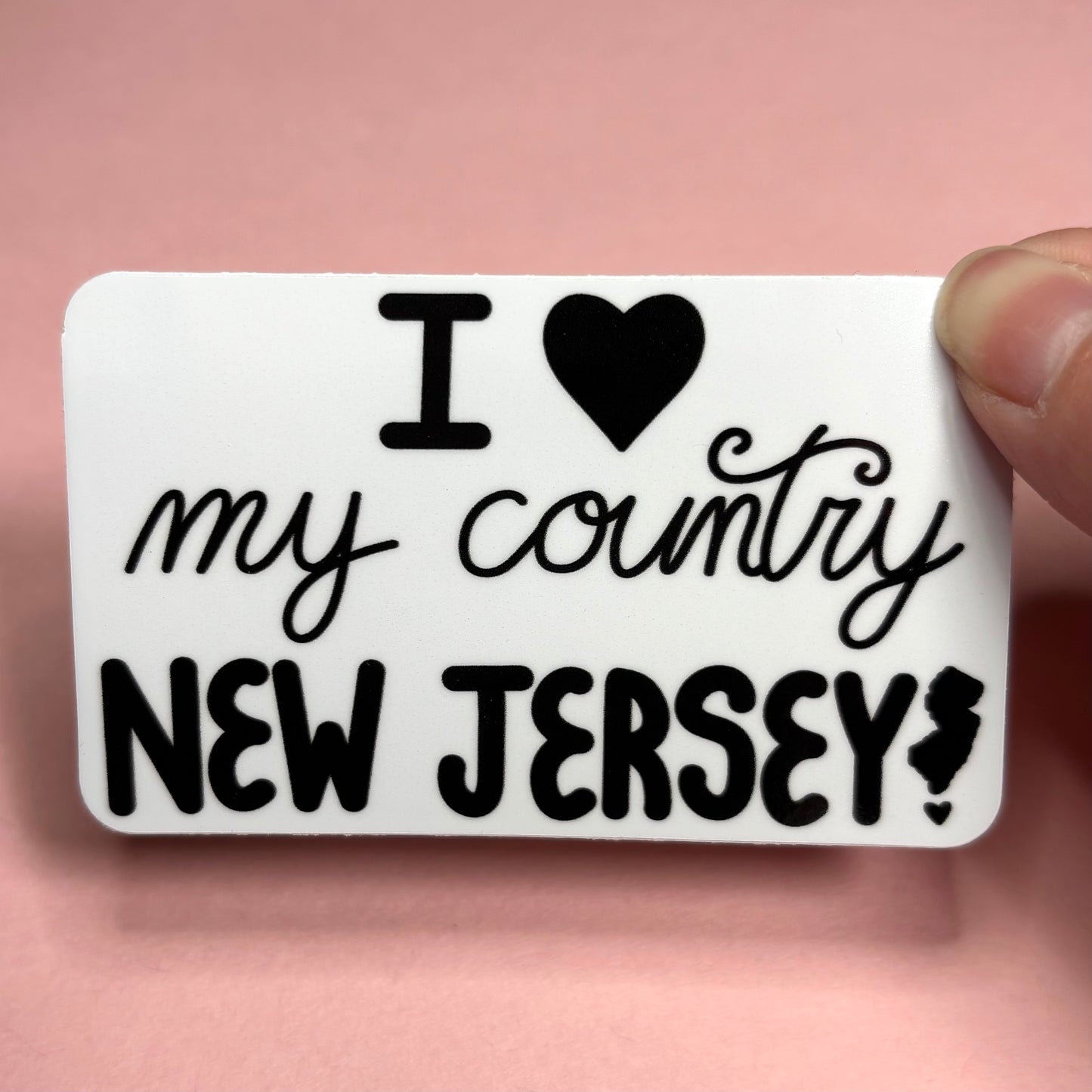 I Love My Country New Jersey Sticker