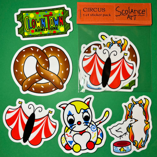Circus Sticker Pack 5ct