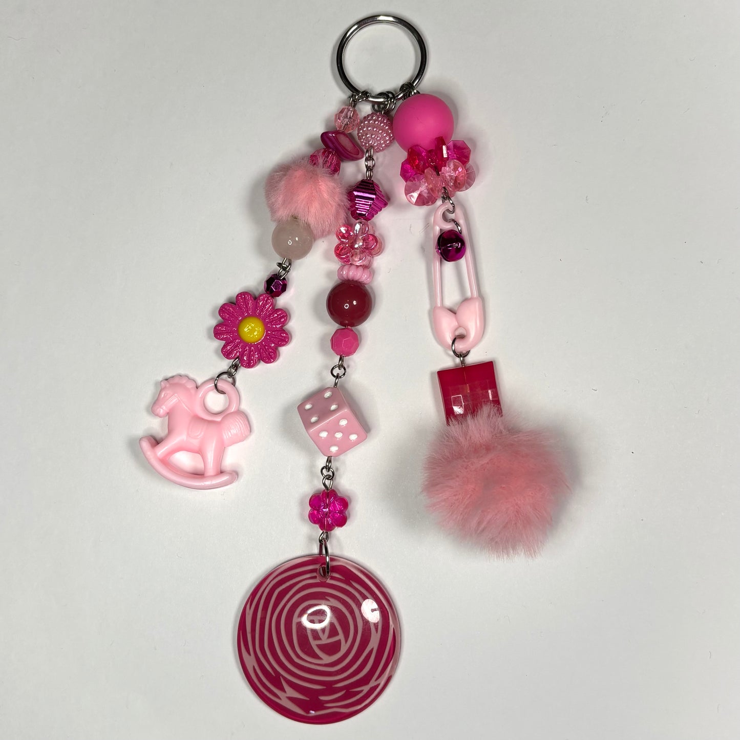 Pink Monochrome Bag Charm