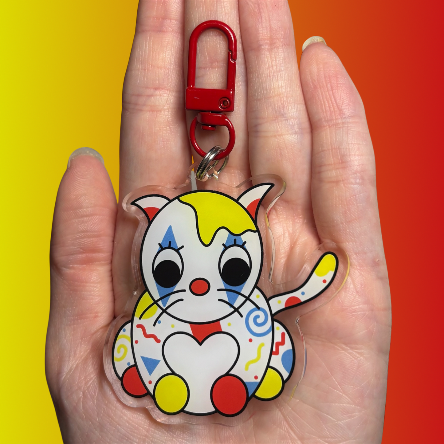 Clown Cat Keychain
