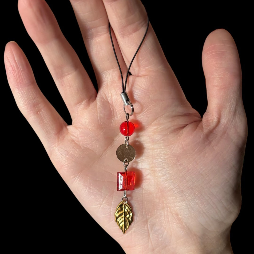 Red Leaf Phone Charm