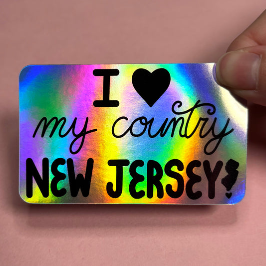 I Love My Country New Jersey Sticker