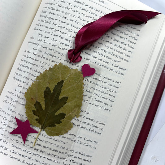 Maroon Leaf Bookmark