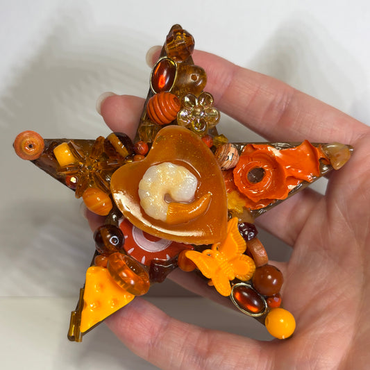 Orange 3D Assemblage Magnet