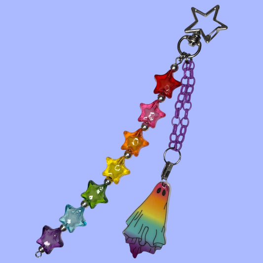 Rainbow Ghost Keychain