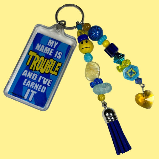 My Name Is Trouble Bag Charm